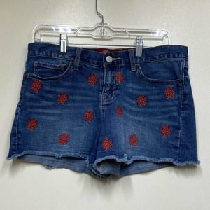 Lucky Brand Cutoff Denim Embroidered Board Shorts Ladies 4